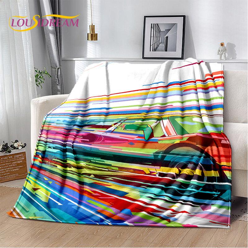3D Racing Car Soft Plush Blanket,Flannel Blanket Throw Blanket for Living Room Bedroom Bed Sofa Picnic Hiking Leisure Napping