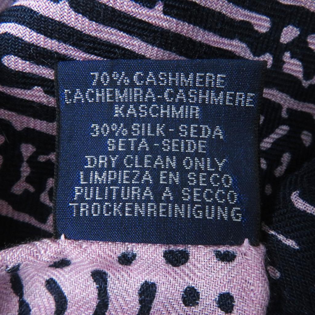 Excellent HERMES Scarf CLAIR DE LUNE Large Stole/ Navy Pink Cashmere Women Used