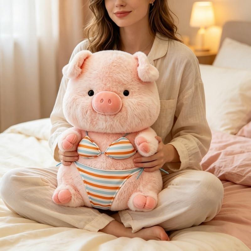 23/30/40CM Pink Pig Stuffed Animal Doll, Cute Bikini Pig Plush Pillow Toy for Boys Girls,Christmas Birthday Gift