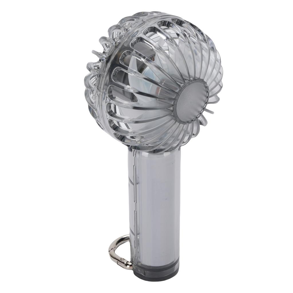 Mini Handheld Fan Transparent with Hook Quiet Small Pocket Fan 1200mAh Rechargeable Battery