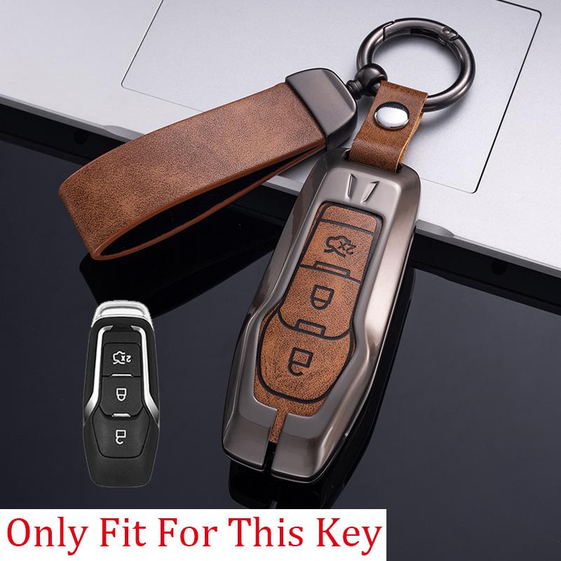 

Alloy Key Cover Case For Ford Fusion Mondeo Mustang F-150 Explorer Edge 2015 2016 2017 2018 Car Styling Key Protection Keychain