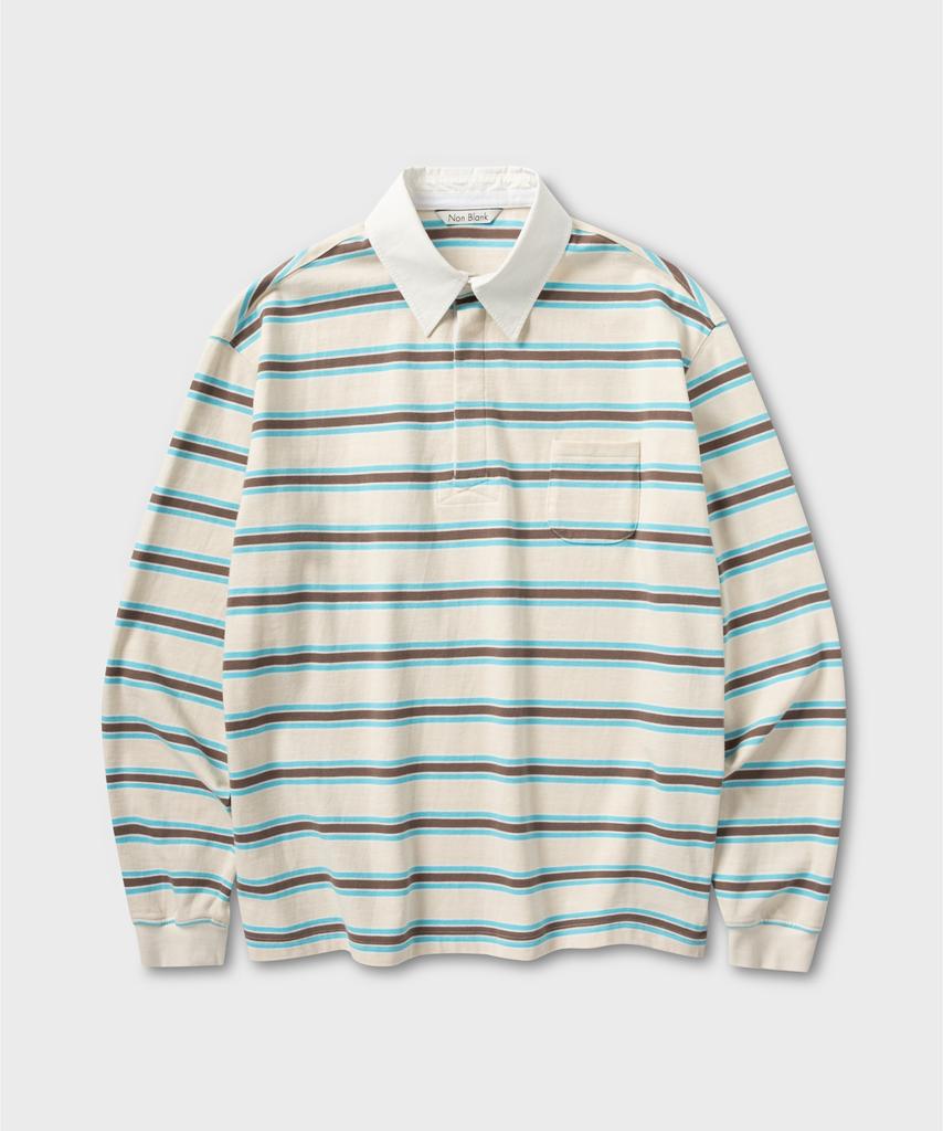 NONBLANK Striped Rugby T-Shirt_Beige