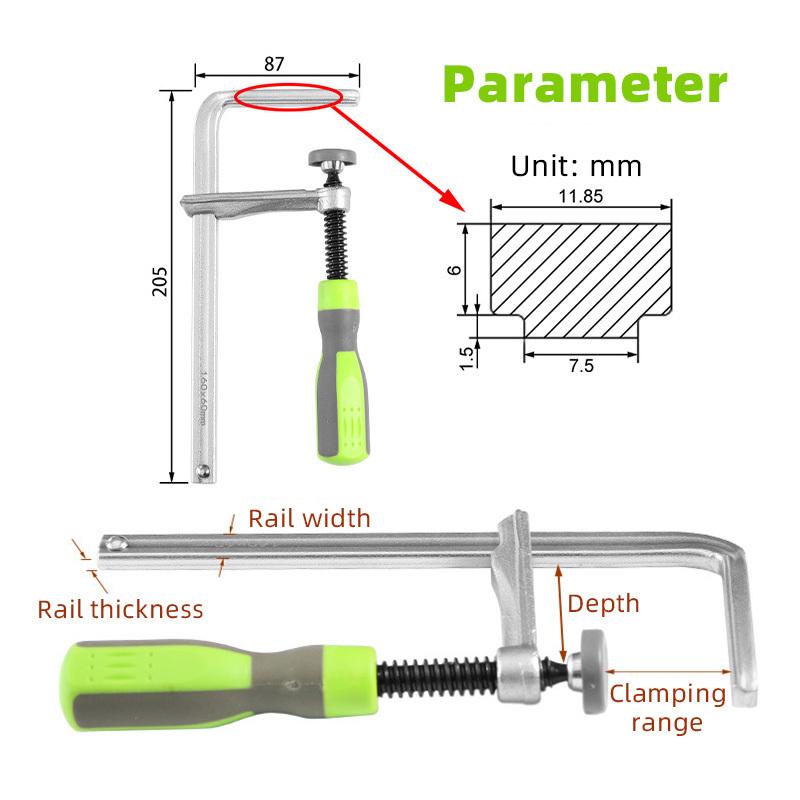 120/160/200/300mm Woodworking Guide Rail Clamp 1PC Dovetail Clamps Quick Screw Clamp for Carpentry Table Track Saw Rails Tools
