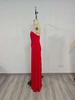 Elegant Solid Color One-Shoulder Party Dress
