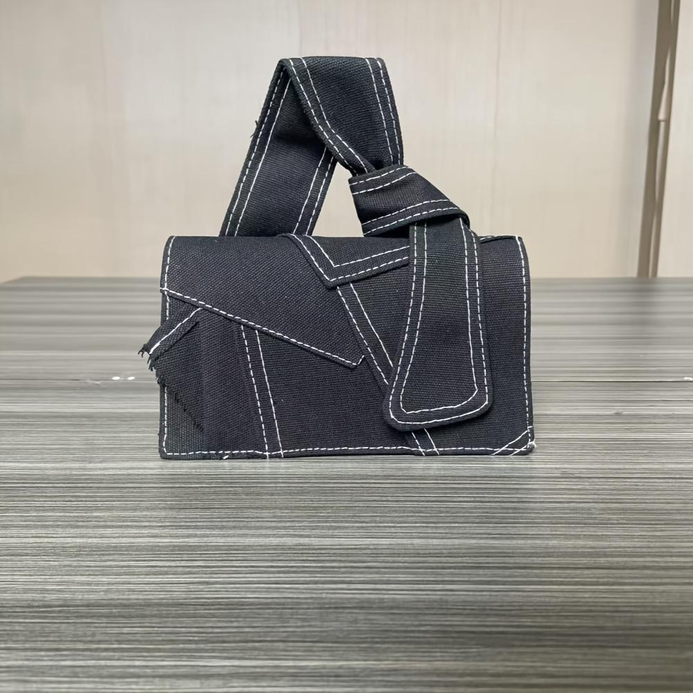 Women'S Vintage Patchwork Mini Handbag Distressed Washed Color Durable Polyester Large Capacity for Travel, Shopping & Casual