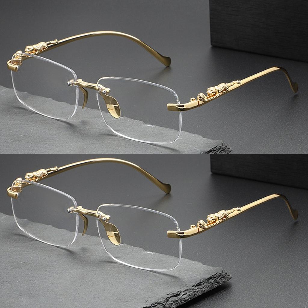 2 Pairs of Frameless Glasses for Men and Women Classic High-end Fashion Glasses for Women Frameless Trendy Glasses