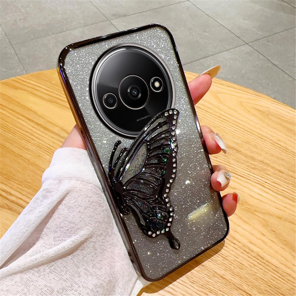 Gradient Butterfly Quicksand Phone Case For Xiaomi Redmi 9A 9C 10A 10 10C 12 13 4G 12C 13C 4G 13C 5G A3 A1 A2 Plus Soft Cover