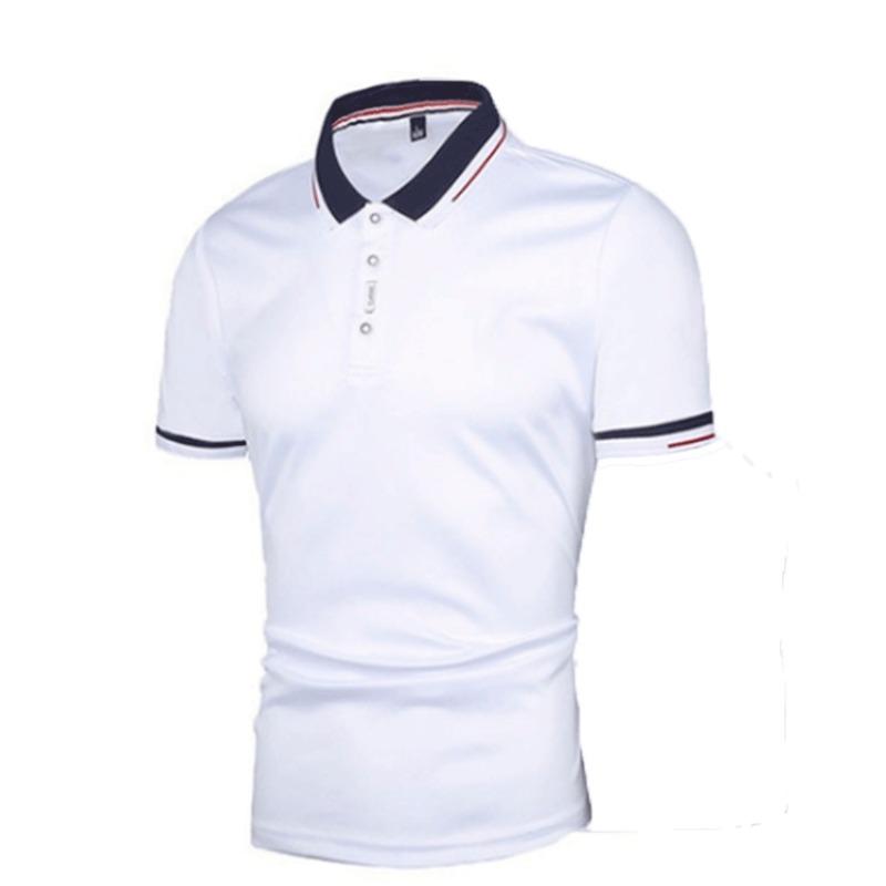 Summer Men's Patchwork Contrasting T-shirt Men's Youth Sports Fashion Short Sleeved Polo Shirt