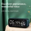 LED Digital Dual Alarm Clock Bluetooth-compatible Bass Speaker with TF AUX Music Player