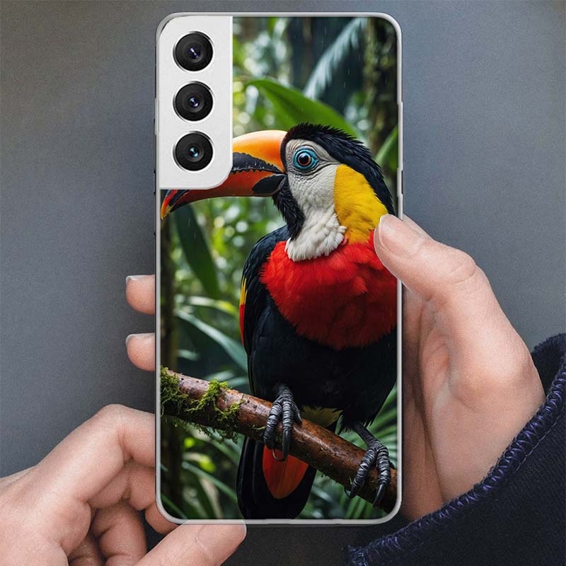 

Tropical Toucan Phone Case For Samsung Galaxy S25 S24 S23 Ultra S22 Plus S21 S20 FE S10 + S25 Edge Soft Cover Shell Galaxy S25 S Samsung S25