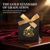 10Pcs Gilded Pattern Graduation Favor Bags Foldable Graduation Gift Box  Party Supplies