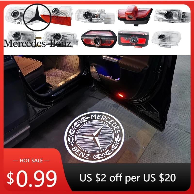 Car Sticker 2Pcs/set Led Car Door Welcome Lamp Accessories For Mercedes Benz W203 W204 W205 W206 W176 W177 W212 W213 X156 X253 W