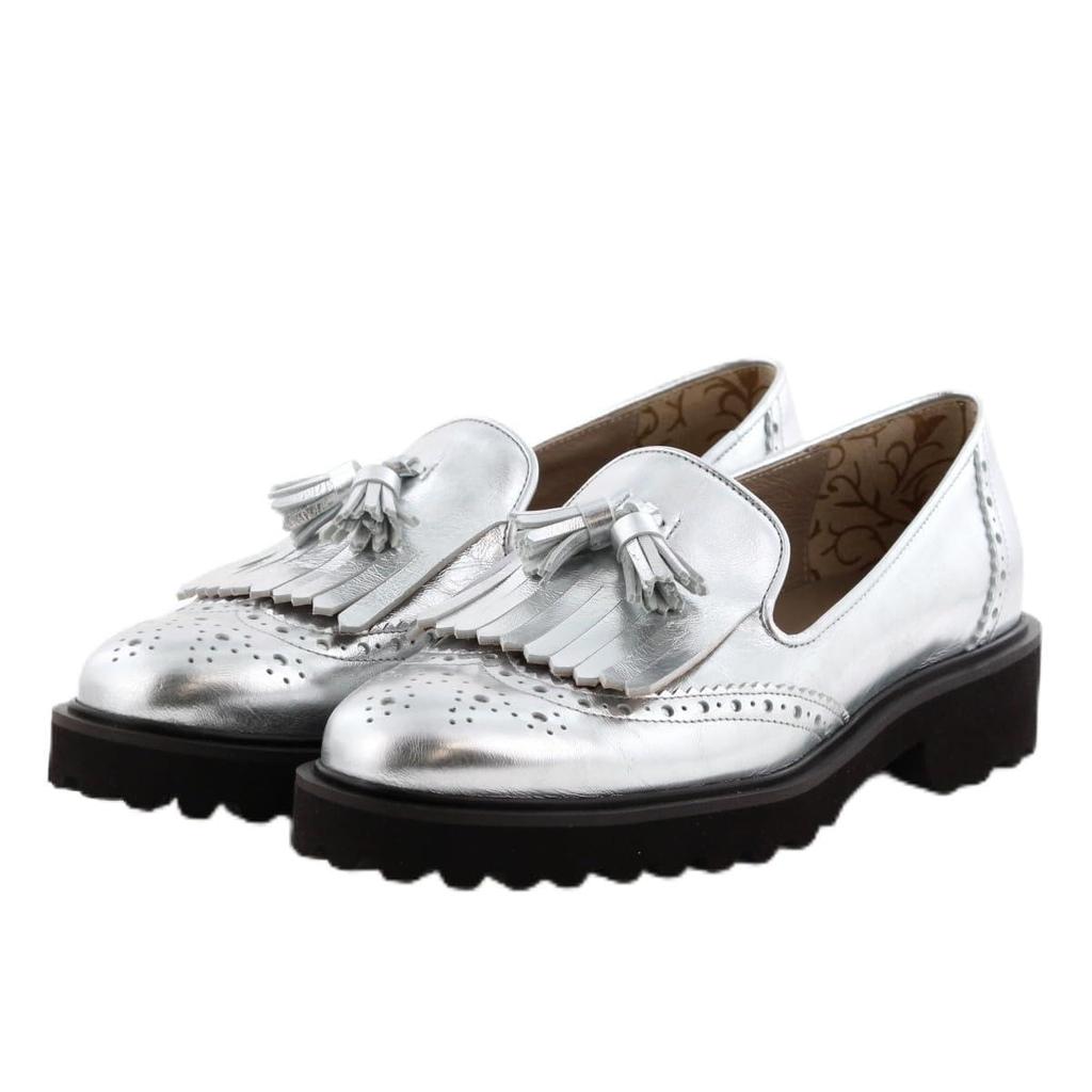 HIMIKO Himiko Track Sole Quilted Tassel Loafers 641313 Silver 235 / / /