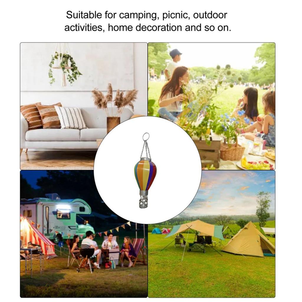 A244Z Art & Gift Solar Hot Air Balloon Lantern - Hanging Solar-Powered LED Lights, Waterproof Portable Decorative,2Pcs,A
