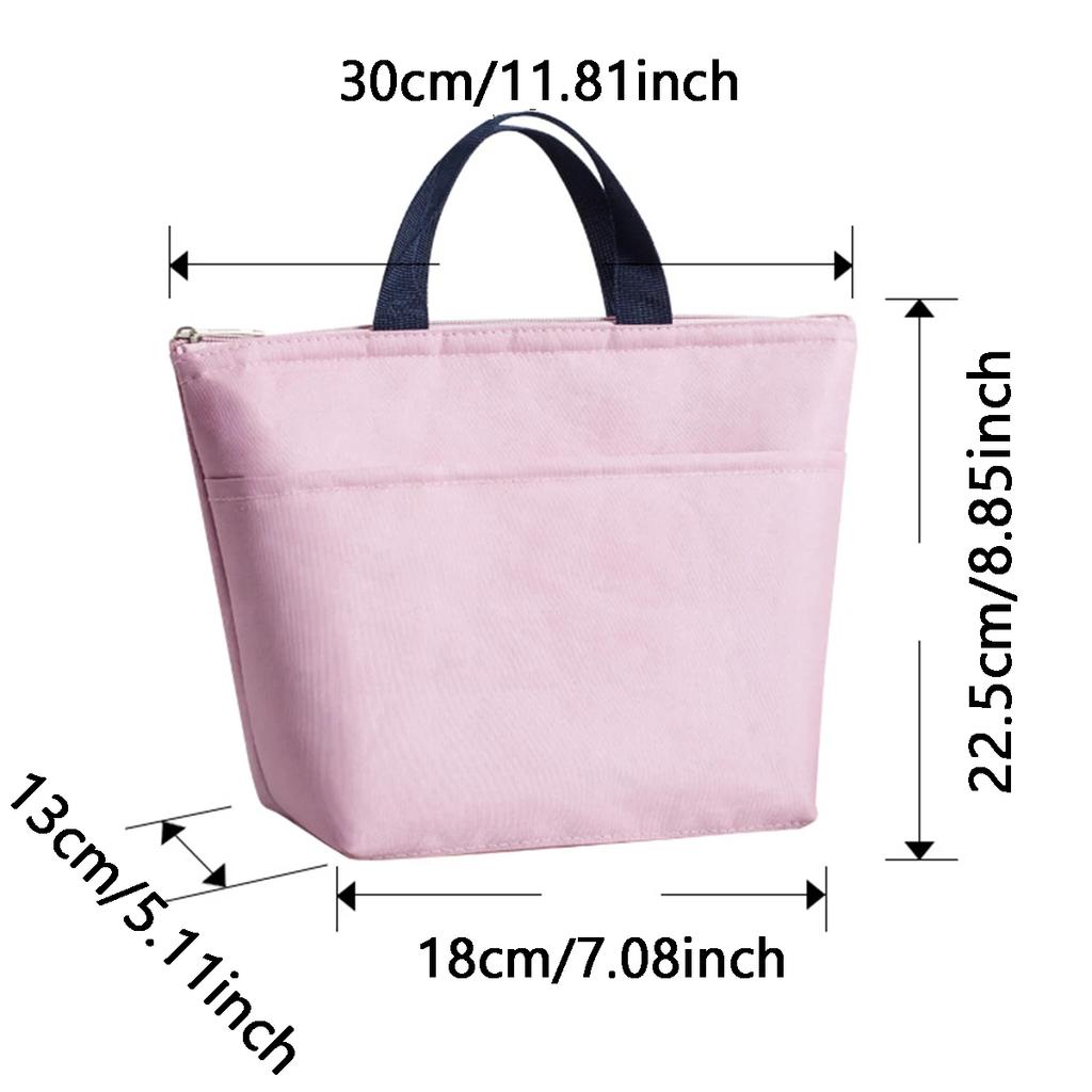1pc-Portable and Durable Zipper Fresh-keeping and Heat-insulating Lunch Bag Picnic Bag Ice Bag Bento Bag