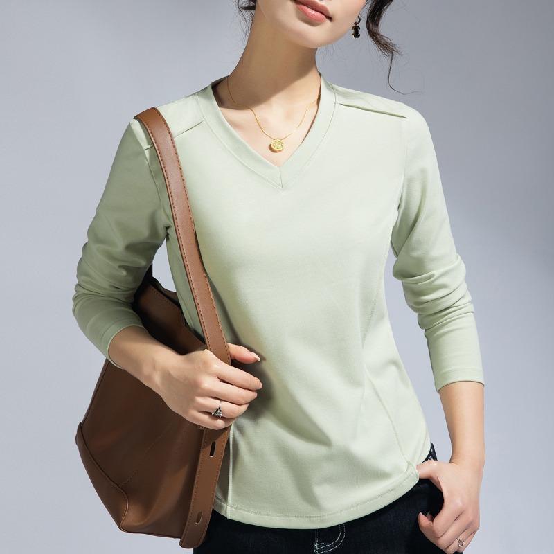 Women's clothing [Summer Mask t] Deconstruction and slim short multi-color bottoming shirt long-sleeved women's top