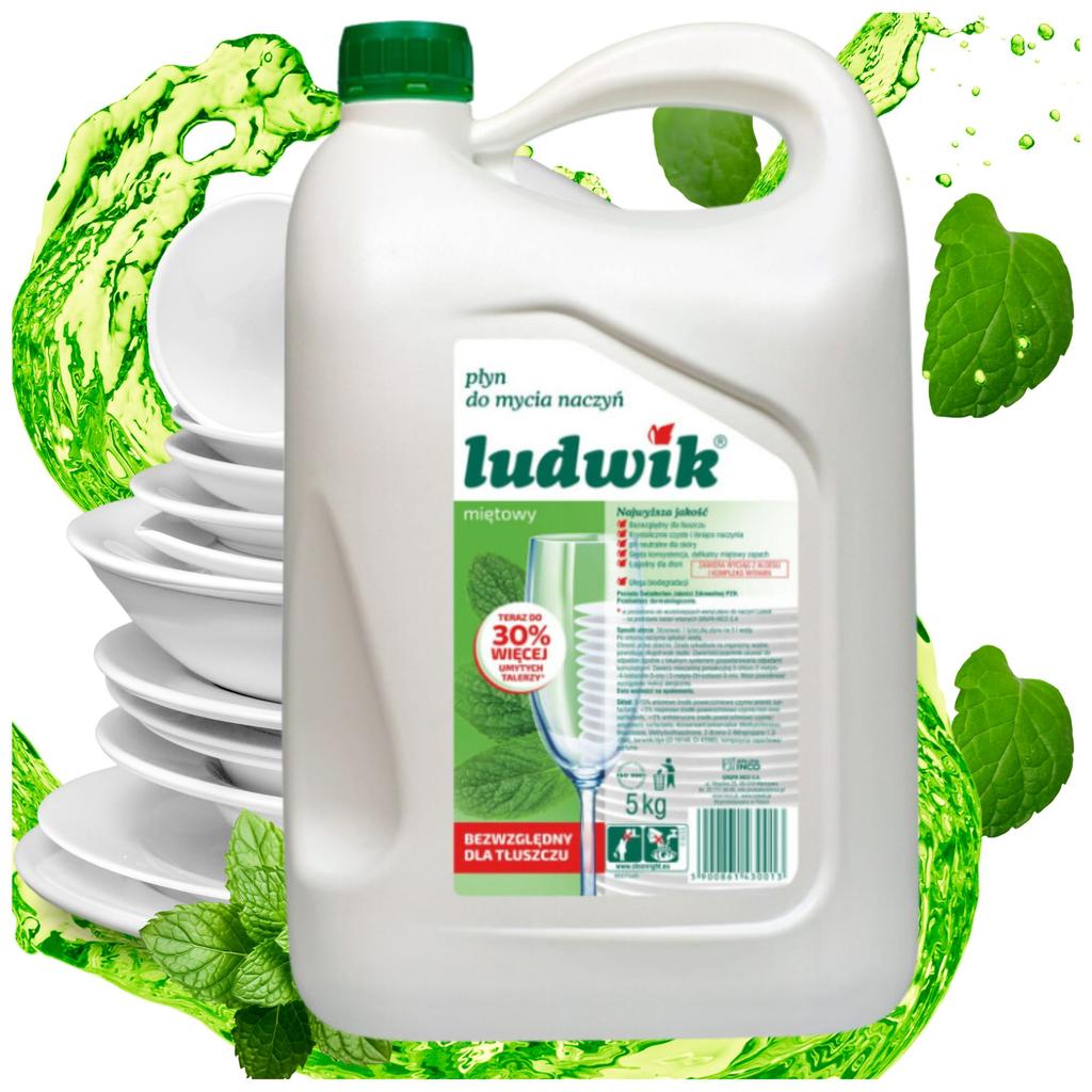 Ludwik Płyn Do Mycia Naczyń 5L Miętowy