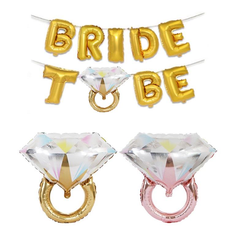 Diamond Shaped Ring Foil Ballons Engagement Wedding Party Supplies Decorations