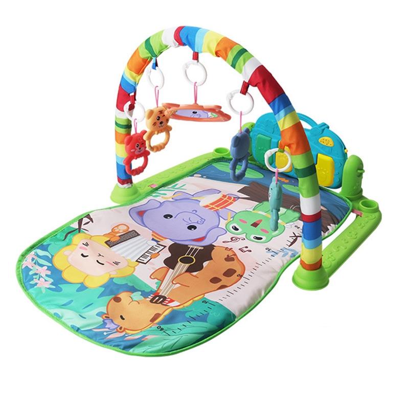 3-in-1 Kick  n for Play Piano Gym Musical for Play Mat for Baby Tummy for Time Activity Centers with Hanging Rattles Gen зелёный