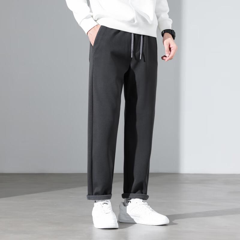 Men's Straight Leg Wool Blend Casual Trousers