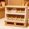 Mini Bakery Counter Cabinet Accessory, ABS Display Model with Two Slanted Shelf Detail for Pretend Play Tabletop Setup and Display Use