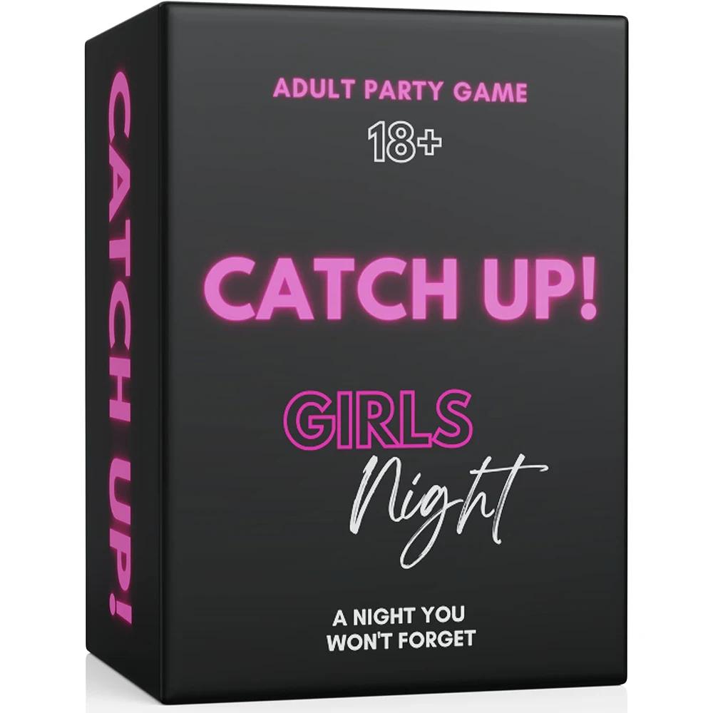 

Catch Up Girls Night Card Game Party Game Spicy Thought Provoking Conversation Starters for Fun Girls Nights Party чёрный
