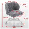 Girls Faux Rabbit Fur Desk Chair, Cute Fluffy Adjustable Swivel Vanity Chair with Silent Colorful Wheels, Cream,Beige
