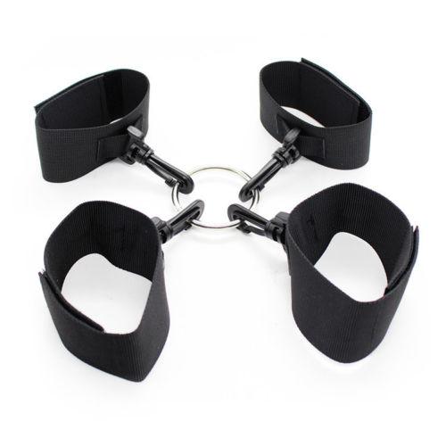 Nylon Erotic Restraints Kit Handcuffs Collar Slave Bondage  Bondage Back Open Leg Cuffs Sex Bondage Adult Toys for Couple