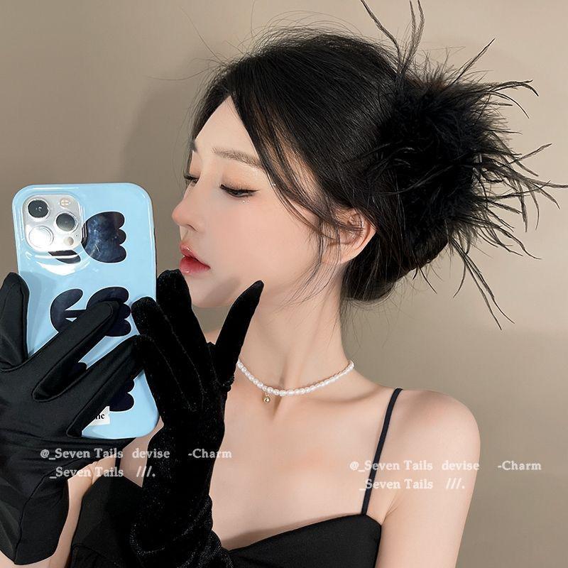 Super Feenfeder Haarspange: Koreanischer weißer Hanfu & Mori-Stil-Accessoire