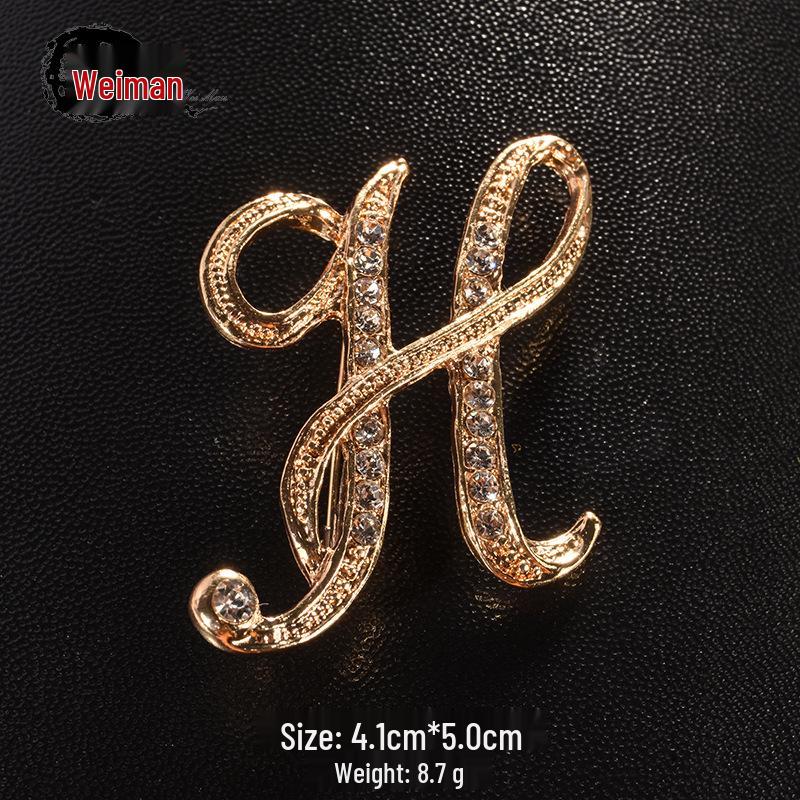 Men's Suit Jacket Brooch: Elegant English Letter Pin for a Stylish Touch