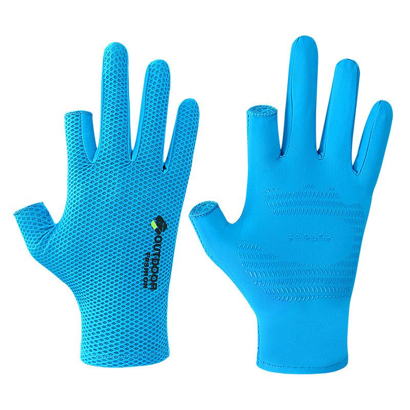 

Уличные Нескользящие Сетчатые Дышащие Перчатки Тонкие Двупалые Открытые Пальцы Рыбалка Нескользящие Быстросохнущие Велоспорт Фитнес Вождение Спортсмен one size fits all синий