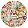 50 Spanish National Tourism Waterproof Stickers for Outdoor Use on Notebooks, Helmets, and Water Bottles