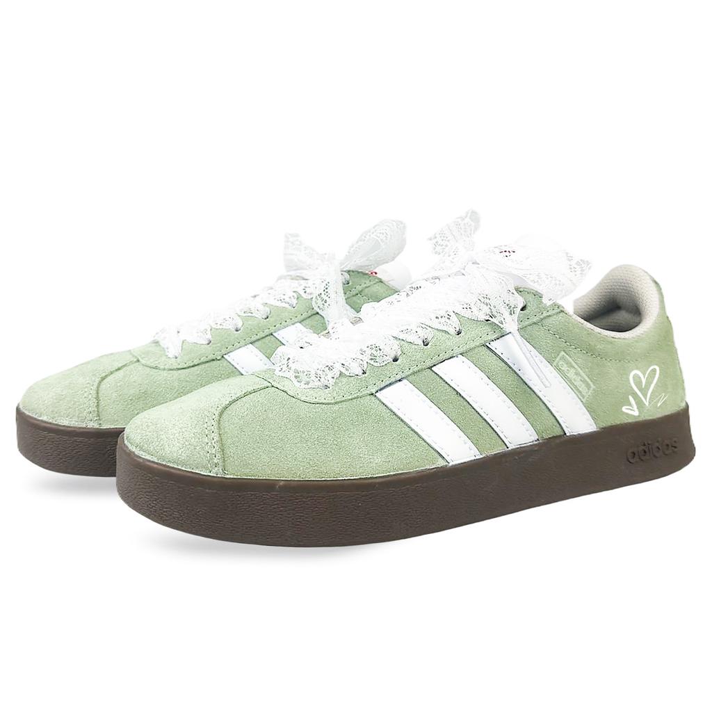 Adidas Neo VL Court 2.0 Abrasion Resistant Low top Skateboard Shoes Unisex Light Green HQ1802(Team40-)