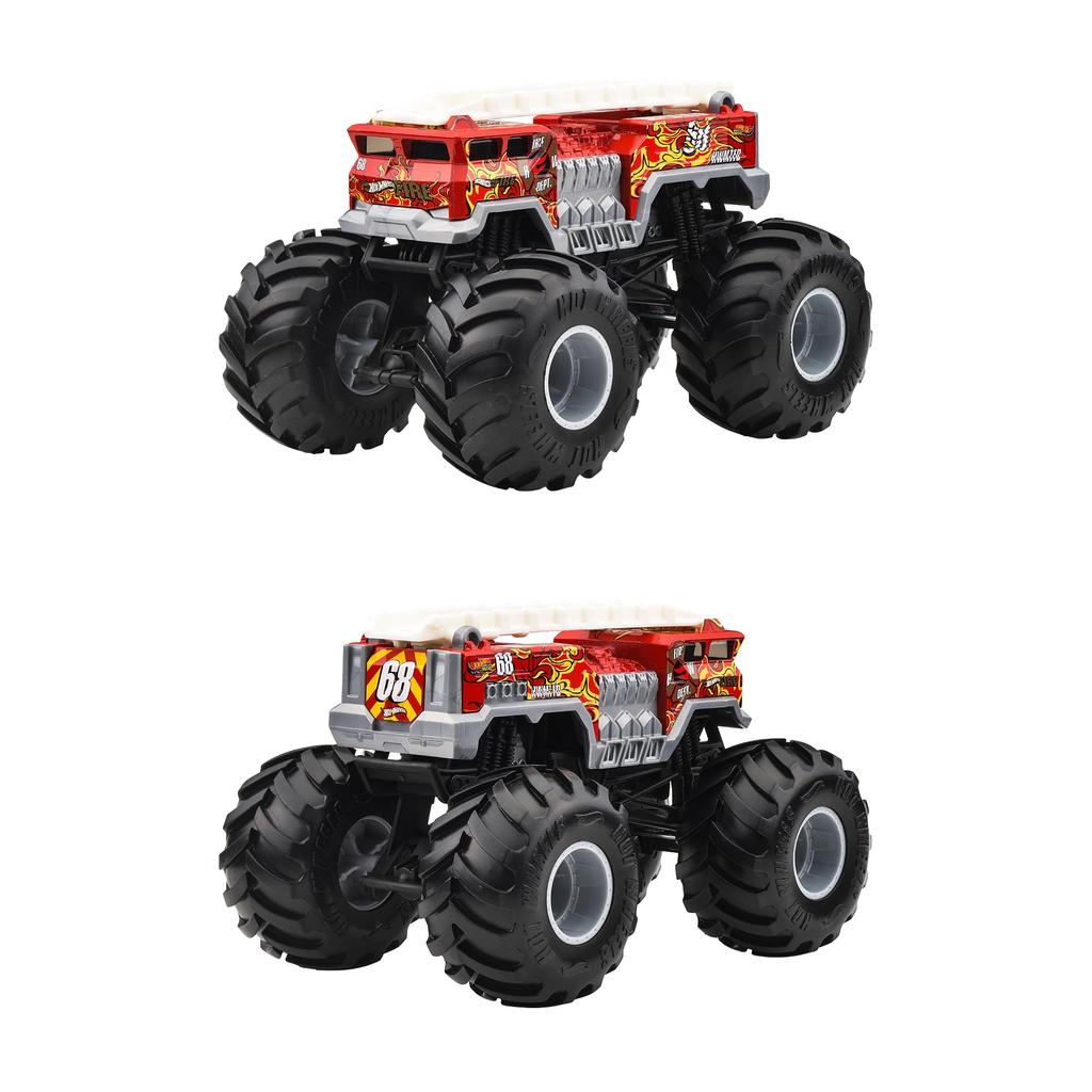 Hot Wheels Monster Truck Big Size Assortment Vehicle Set of 4 Mini Box Ages 3 and Toys, 124 Scale, Cars, Sold, Up, Multi-Purpose, FYJ83-987L