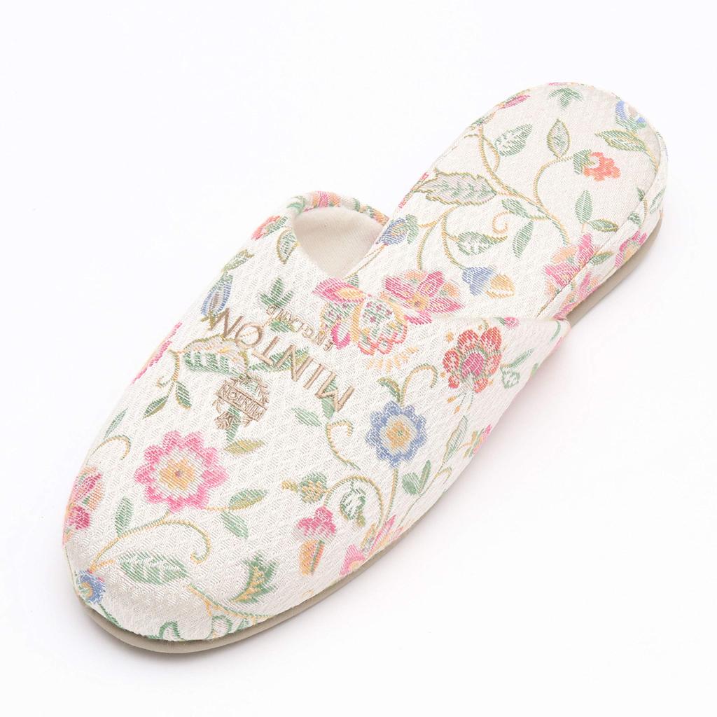 Minton Basic Jacquard Haddon Hall Hanging Slippers (Ivory)