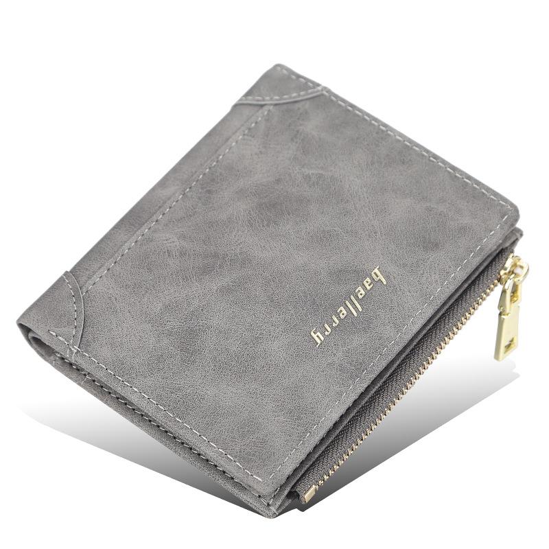 Suport pentru carduri pentru bărbați tineri, cu fermoar, din piele PU, portofel scurt, cu mai multe cărți, cadou de zi de naștere pentru iubit