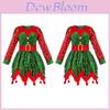 Mädchen Elfen Kostüm Weihnachten Feiertag Cosplay Kleid Mit Zubehör Für Kinder