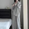 Korean Style Slim Fit Loose Sportswear: Autumn/Winter Hooded Two-Piece Set - Casual Student Running Outfit