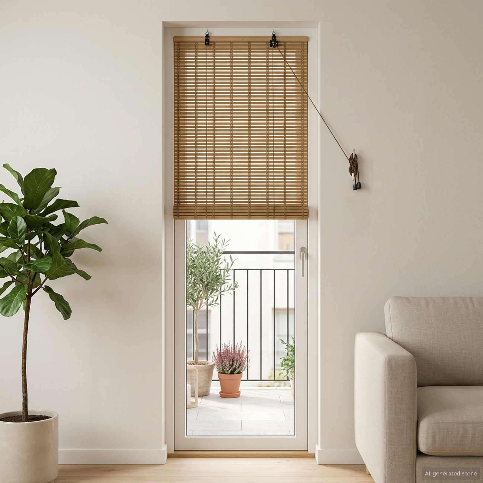 Rulou Natural 40 x 220 cm Bambus