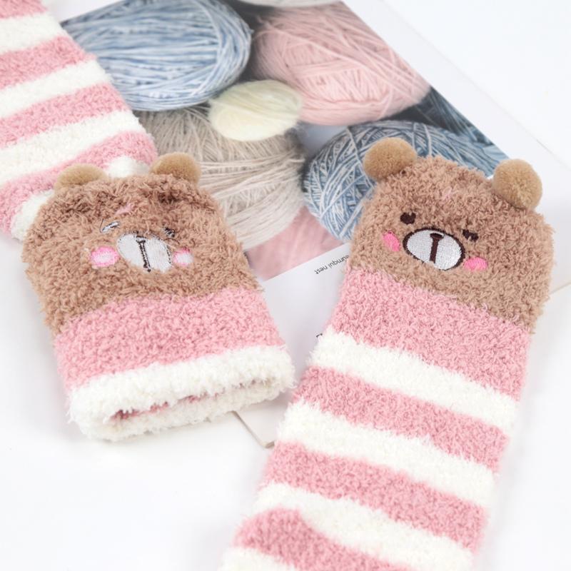 Nowe japońskie skarpetki podkolanówki Lolita Girl z modelowaniem zwierzęcym w paski, urocze, kompresyjne, jesienno-zimowe, ciepłe skarpetki, przytulne długie podkolanówki