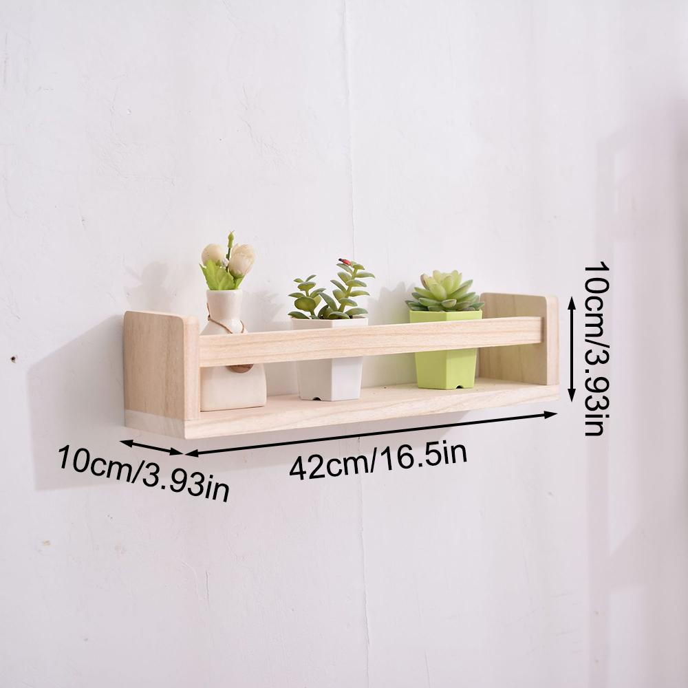 Bookshelves Wall Mounted Toys Storage Shelf Organizer Bookshelves Wooden Seasoning Holder Toy Storage Shelves For Kitchen