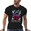 Eat Sleep Fly Repeat Aerial Yoga Silks Tshirt Breathable Mesh Panel Tshirt