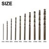 Versatile 10 Piece Cobalt Drill Bit Set For Drilling Through Hardened Steel