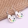 Novelty Fun Art Paint Palette Necklace and Hook Earrings Set for Friends Party