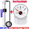 0-190Ohm Water Float Sensor+Water Level Gauge Red Color LED 52mm Water Tank Meter Indicator For Marine Car Camper Yacht Custom