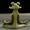 1PC Retro Copperware Incense Socket Zen Frog Ornaments Solid Pure Copper Frog Tea Pet Incense Holder Ornaments