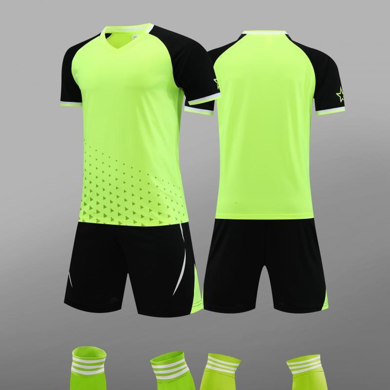 Same Football Uniform Set For Boys And Girls, Summer Short-Sleeved Training Uniform, Breathable And Quick-Drying Student Competition Training Uniform