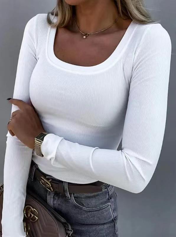 Plus Size Casual U-neck Long-sleeve Women's T-shirt