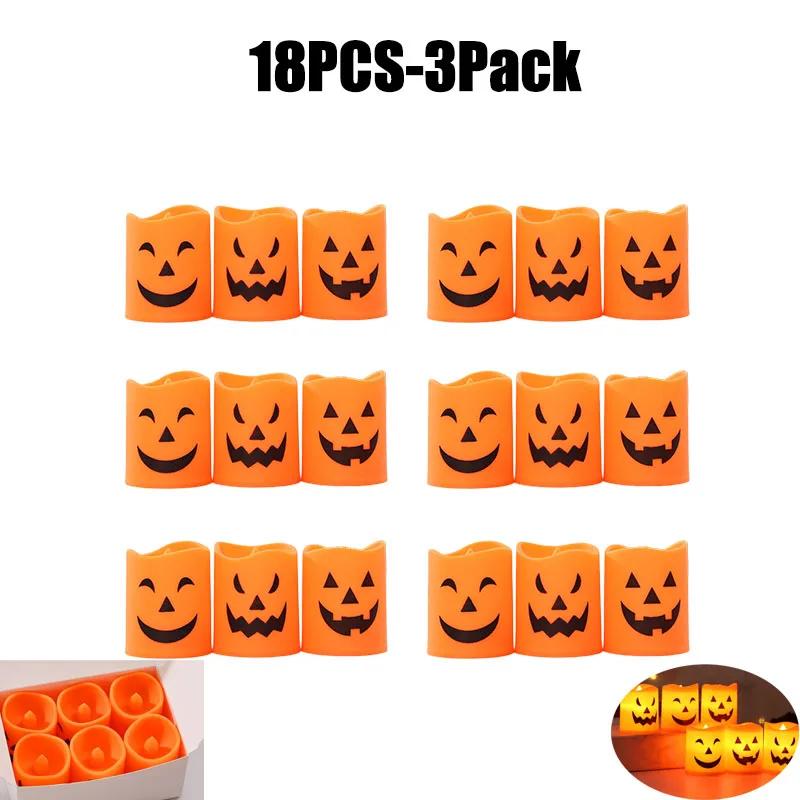 24pcs Electronic Candle Safe Flameless Battery Operated LED Tealight Candles Halloween Atmosphere Lights