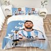 Messi Argentina Football Legend Print 3Pcs Bedding Setduvet Cover With 2 Bedropillowcase Home Birthday Gift